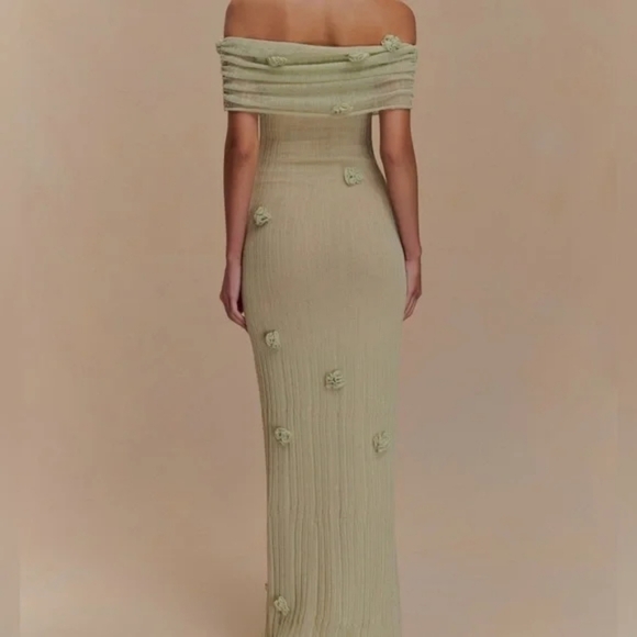 Meshki Strapless Dress in Soft Olive - Picture 3 of 6